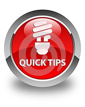 Quick tips (bulb icon) glossy red round button