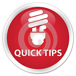 Quick tips (bulb icon) premium red round button