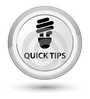 Quick tips (bulb icon) prime white round button
