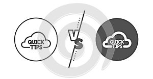 Quick tips cloud line icon. Helpful tricks sign. Vector