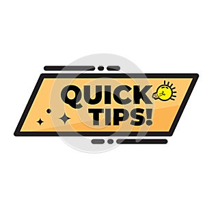 Quick tips, helpful tricks, tooltip, hint for website. banner with useful information. Vector icon of solution, advice. blue