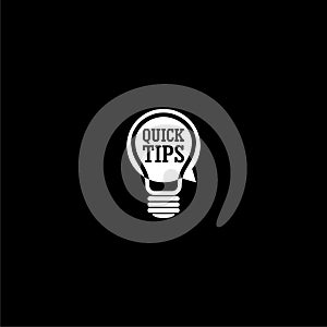 Quick tips icon isolated on dark background