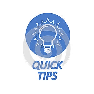 Quick Tips icon - light bulb as tips and tricks sign