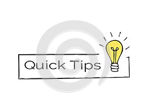 Quick tips information button. Textured message icons with doodle lightbulb