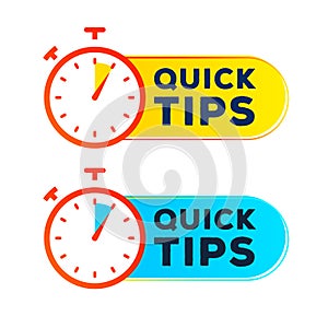 Quick tips label timer vector set