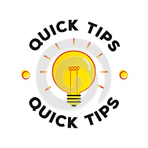 Quick tips labelwith lightbulb modern style