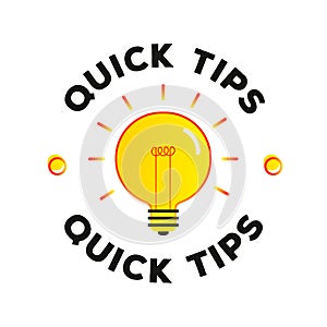 Quick tips labelwith lightbulb modern style