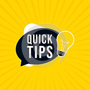 Quick Tips Lamp Vector Illustration