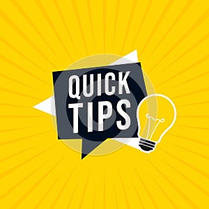 Quick Tips Lamp Vector Illustration