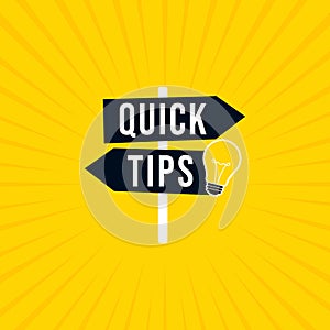Quick Tips Lamp Vector Illustration