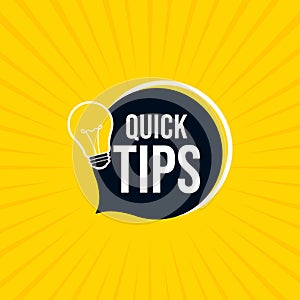 Quick Tips Lamp Vector Illustration