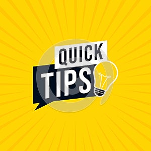 Quick Tips Lamp Vector Illustration