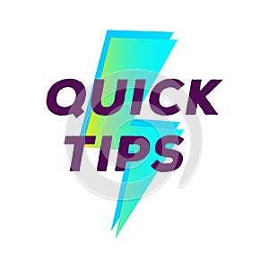 Quick tips lightning label vector modern gradient style