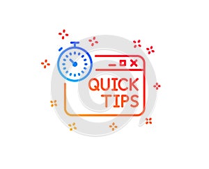 Quick tips line icon. Helpful tricks sign. Vector