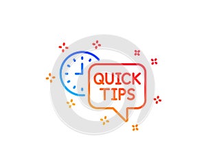 Quick tips line icon. Helpful tricks sign. Vector