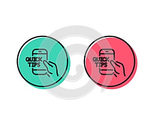 Quick tips on phone line icon. Helpful tricks sign. Vector