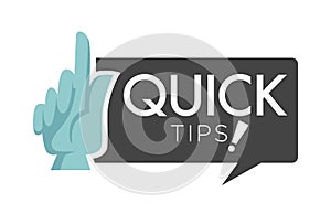 Quick tips poster giving advice white vector illustration