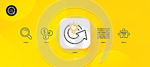Quick tips, Share idea and Binary code minimal line icons. For web application, printing. Vector