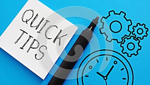 Quick tips are shown using a text