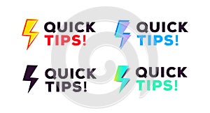 Quick tips sticker set modern style