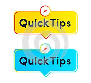 Quick tips sticker vector set modern style