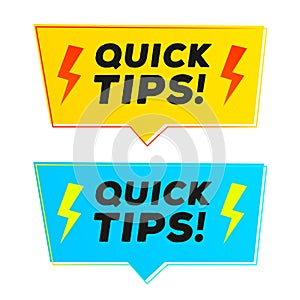 Quick tips vector sticker set modern style