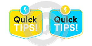 Quick tips vector sticker set modern style