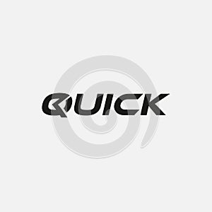 Quick word mark logo icon vector template