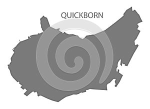 Quickborn German city map grey illustration silhouette shape