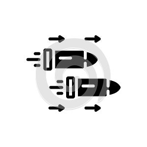 Black solid icon for Quickly, soon and speedily