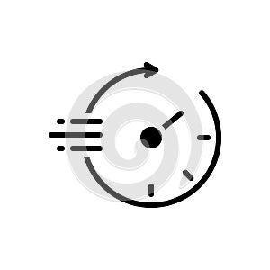 Black solid icon for Quickly, soon and speedily