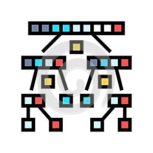 quicksort algorithm color icon vector illustration