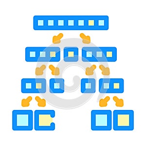 quicksort algorithm color icon vector illustration