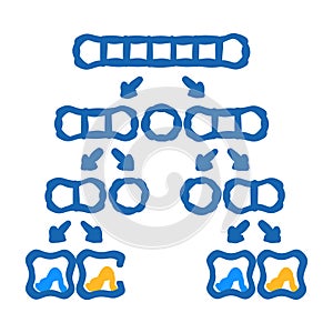 quicksort algorithm icon doodle illustration