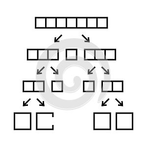 quicksort algorithm line icon vector illustration