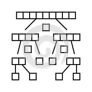 quicksort algorithm line icon vector illustration