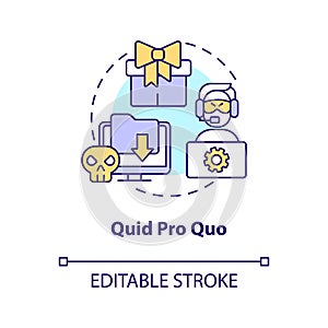 Quid pro quo attack concept icon