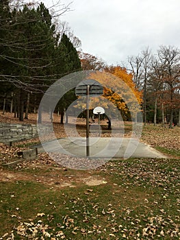 A quiet basketball court in Deep Creek