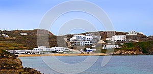 Quiet Beach on the island of Mykonos on Greece