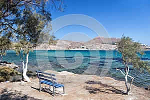 Quiet beach in Naussa, Paros