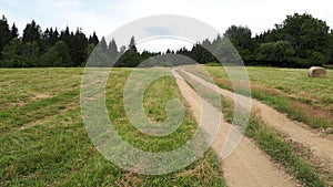 Quiet country road in a slope