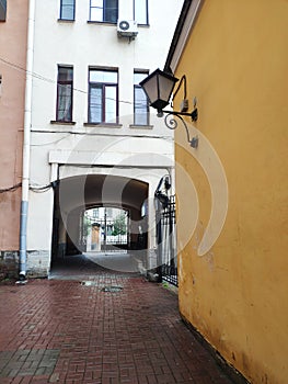 quiet courtyard of St. Petersburg