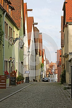 Quiet european cobbled street