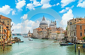 The quiet Grand Canal and the Basilica di Santa