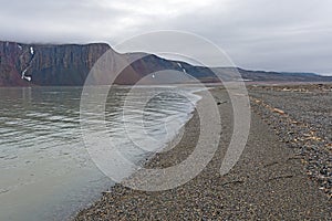 Quiet Gravel Beach on the High Arctic
