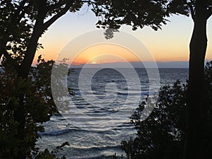 Quiet Lake Michigan sunset