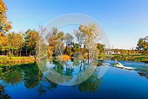 Quiet lake in the preserved nature