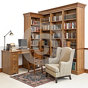 Library isolated on white background