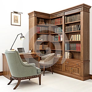 Library isolated on white background