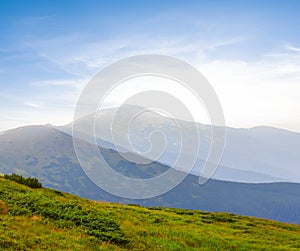 Quiet misty mountain landscape